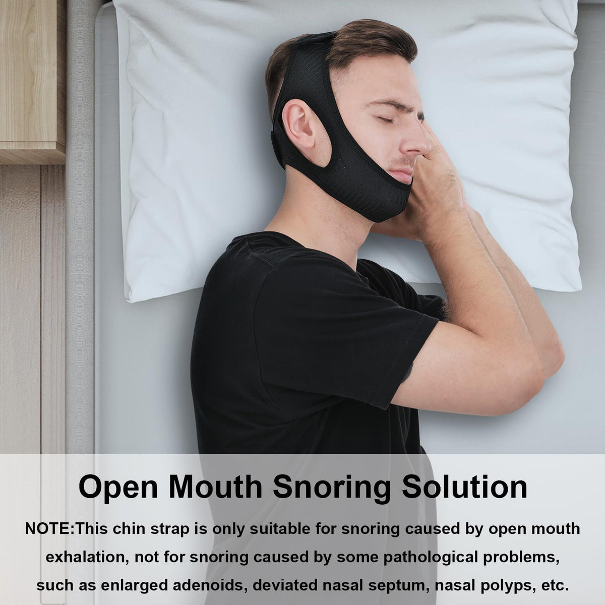 Sangle de maintien pour la respiration buccale – Mentonnière réglable pour un confort nocturne et un meilleur repos