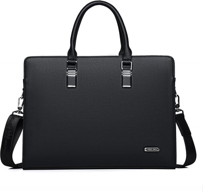Executive Leather Laptop Bag 15.6-Inch for Work Travel School Office Business Men Women Professionals