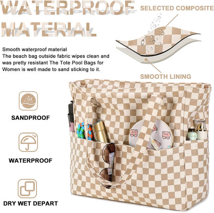 Sac de plage extra large avec compartiment étanche, sac de plage imperméable pour piscine et natation, sac fourre-tout pour le voyage