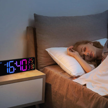 Modern RGB Wall Clock with Large LED Display & Remote Control | Stylish Timepiece for Home Ambiance