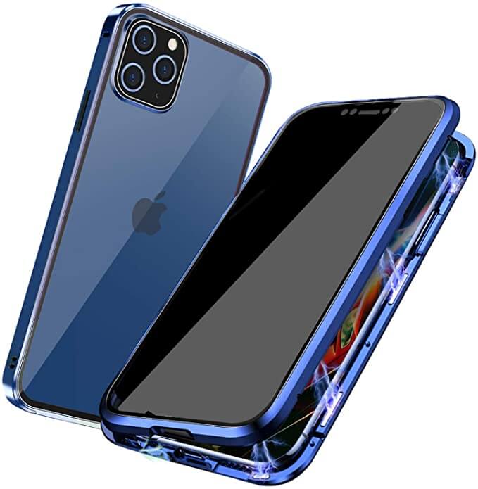 Magnetic Privacy Glass iPhone Case with 360° Drop Protection & Anti-Spy Screen