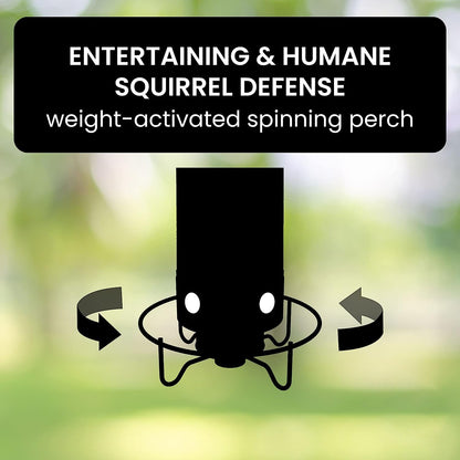 Weighted Rotating Perch Wild Bird Feeder with Anti-Rodent Spin Mechanism for Cardinals, Finches, Chickadees | Hanging Outdoor Seed Station