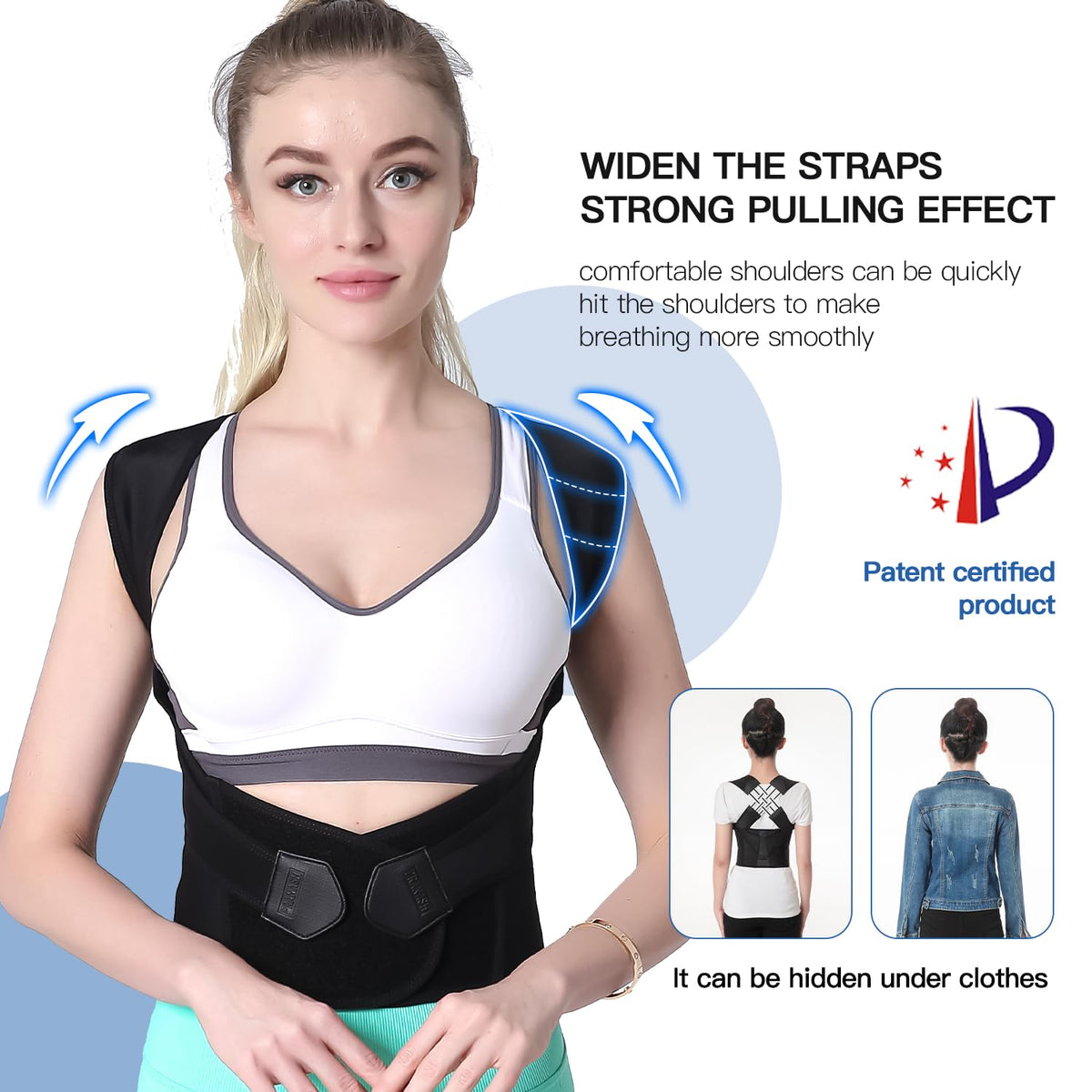 Ortekor Posture Perfect | Adjustable Back Posture Corrector with Support Straps | Breathable Design for Daily Comfort