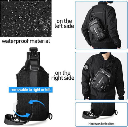 Sac bandoulière pour homme, sac à dos léger pour homme en petit et grand modèle, sac à dos sling en nylon pour la randonnée et les voyages