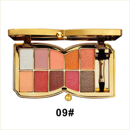 10-Color Glitter Eyeshadow Palette Shimmer Mineral Makeup for Parties Weddings Everyday Looks Highly Pigmented Long-Lasting Eye Shadow