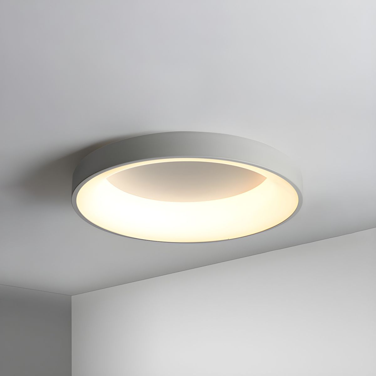 Plafonnier LED rond pour chambre et couloir – Disque ultra-plat en fer et acrylique – Options à intensité variable pour salon et entrée
