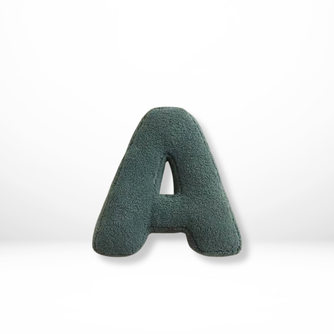 Letter-Shaped Velvet Throw Pillow — Personalized Initial Cushion for Couch, Bed & Nursery Décor