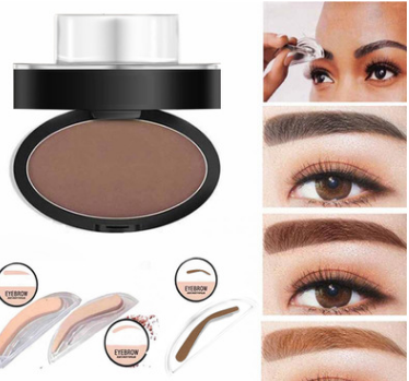 Eyebrow Stamp Kit Powder Stencil for Natural Arches Gray Brown Light Brown 3 Shapes Waterproof Long-Lasting Makeup