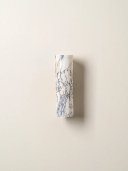 Natural Marble Sconce Dual Beam Design for Vanity Mirror Accent Hallway Bath Dimmable G9 LED Socket 9.4 Inch Height Stone Finish