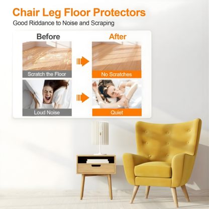 Furniture Leg Caps Clear Silicone with Felt Pads for Floor Protection on Hardwood, Tile, Laminate | Chair Table Feet Covers Anti-Scratch