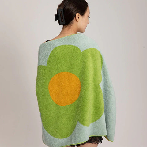Serviette de bain Celia - Coton, imprimé tournesol éclatant