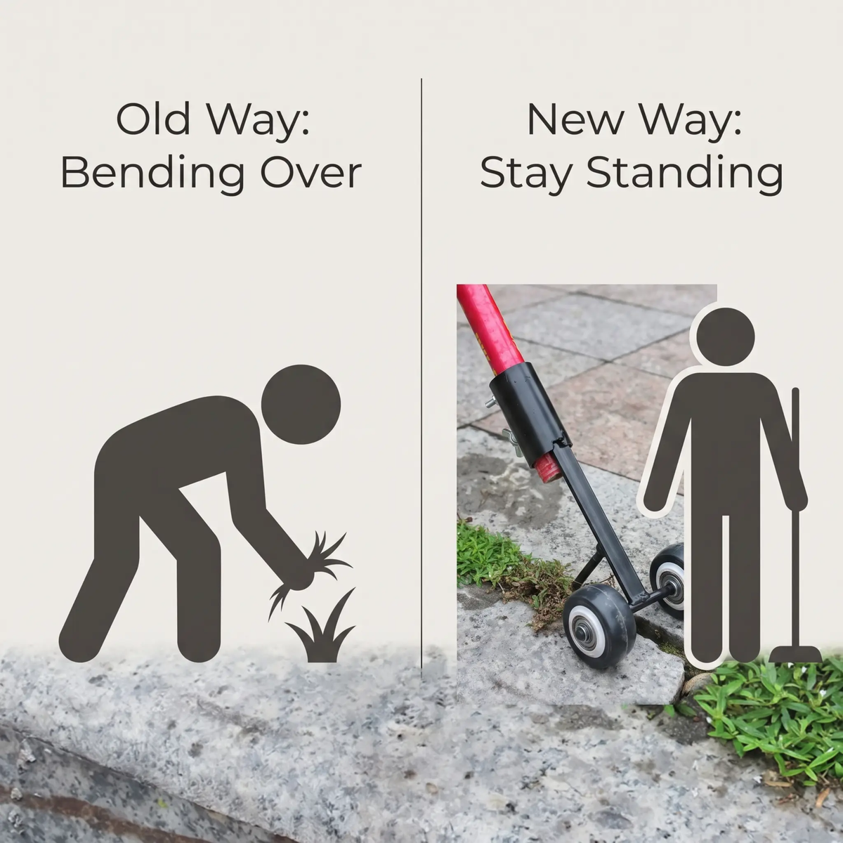 Dual-Hook Manual Weeding Tool for Pavement Cracks, Patio Joints & Driveways – Root Extraction Hand Weeder for Sidewalks, Patios & Garden Pat