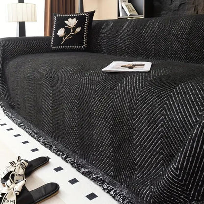 Herringbone Throw Blanket for Couch – Water-Resistant Microfiber Sofa Cover, Machine Washable, Non-Slip Furniture Protector for Living
