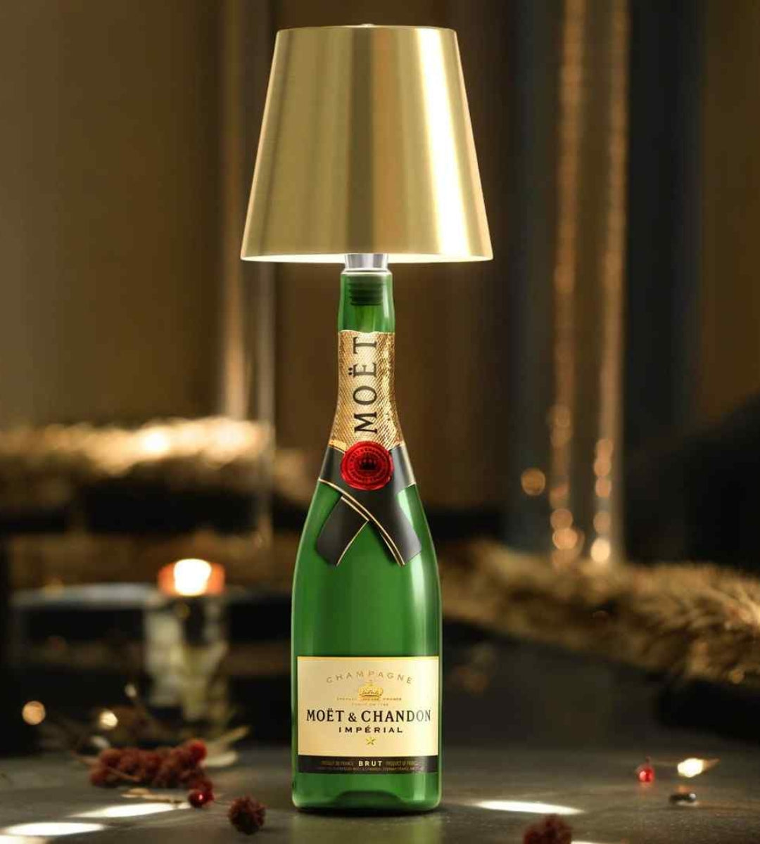 Lampe LED rechargeable pour bouteille, 14 cm, sans fil, lumière chaude, bouchon en aluminium pour bouteilles de vin, décoration de table intérieure et extérieure, sans fil