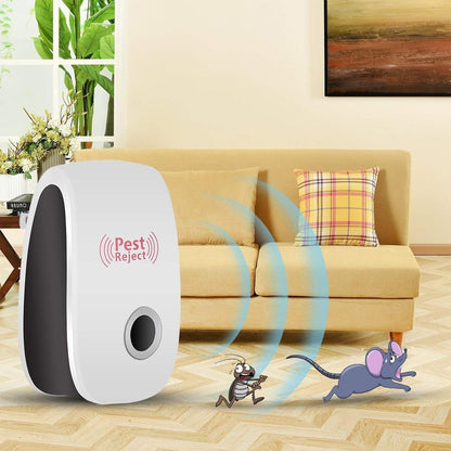 Répulsif électronique à double technologie d'ondes pour souris, cafards, araignées et insectes volants – Système de protection domestique à brancher pour