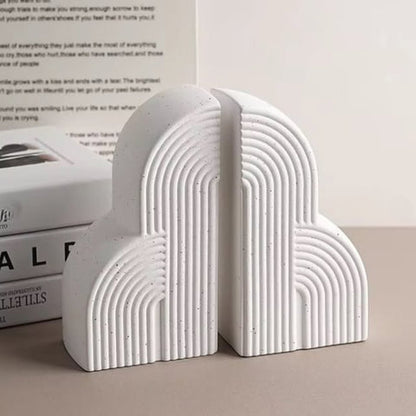 Peregrine Modern Bookends - Cloud-Shaped Ceramic, Nordic Design