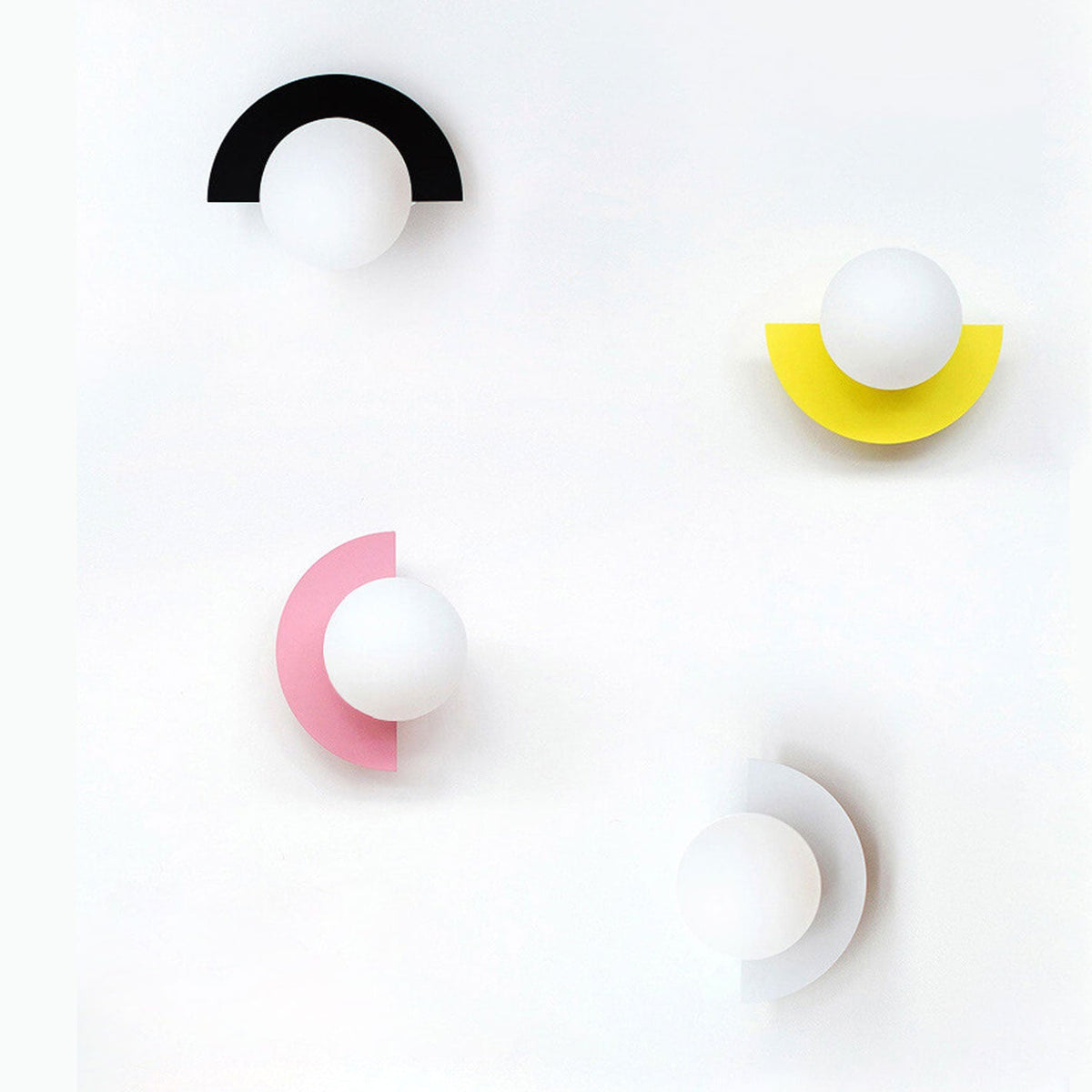 Half-Moon Glass Wall Sconce with Colorful PVC Globe for Living Room & Bedroom | Modern Indoor Accent Lighting Fixture
