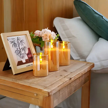 Remote-Controlled Flameless LED Candles with Smoke Glass Housing for Living Rooms, Bedrooms & Dining Spaces