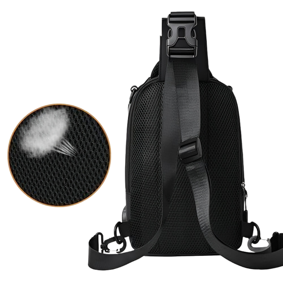 Sac à bandoulière avec fermetures éclair dissimulées antivol et port de chargement USB – Sac à dos en nylon résistant à l'eau pour les voyages, les trajets quotidiens et l'usage au quotidien