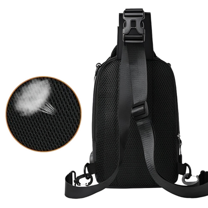 Sac à bandoulière avec fermetures éclair dissimulées antivol et port de chargement USB – Sac à dos en nylon résistant à l'eau pour les voyages, les trajets quotidiens et l'usage au quotidien
