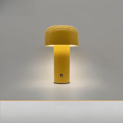 Rechargeable LED Mushroom Lamp Yellow Wireless Cordless Night Light 10 in Tall USB Bedside Accent Mood Lighting for Bedroom Living Room Offi