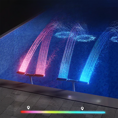 Solar-Powered RGB Fountain for Pool – Evening Light Display