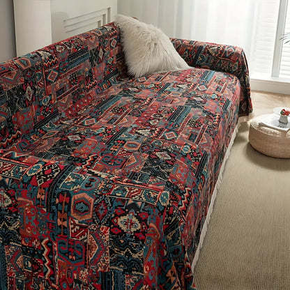 Housse de canapé Cascadia – Chenille géométrique, charme vintage