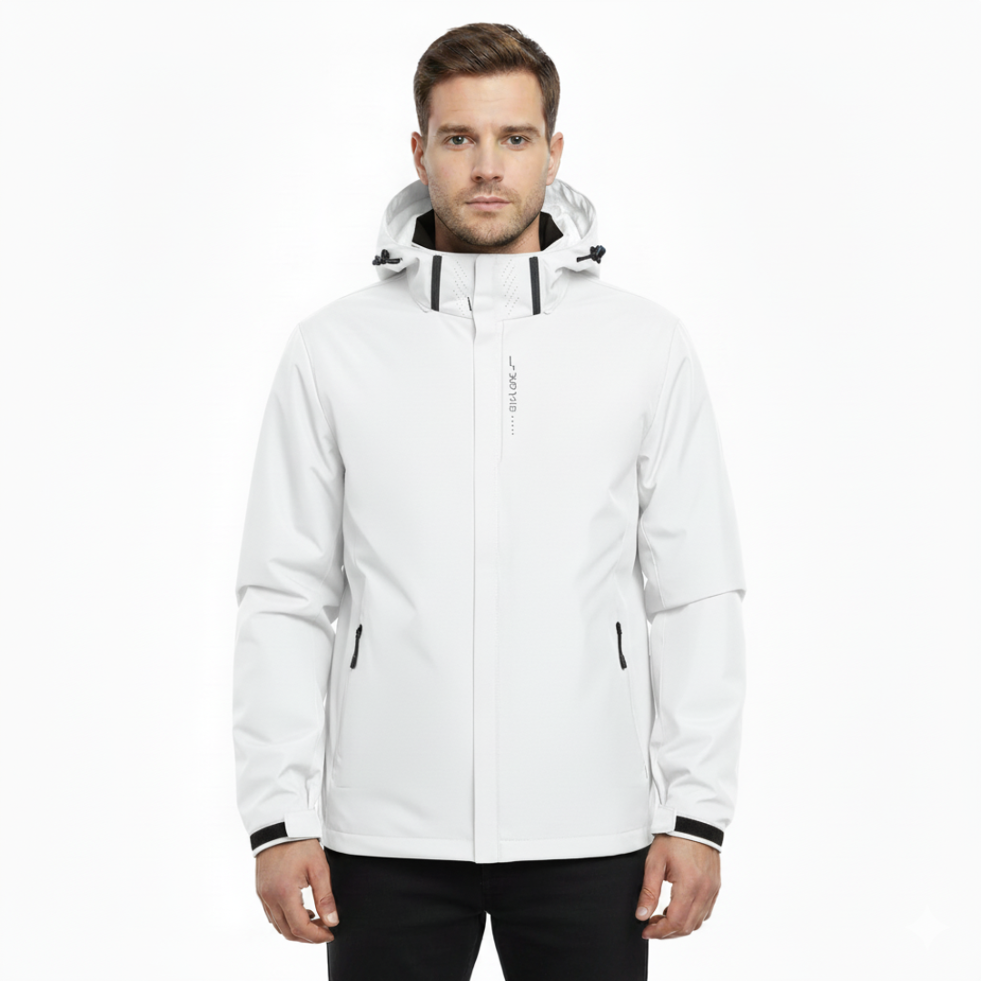 Veste de pluie légère zippée à capuche – Coupe-vent respirant pour homme