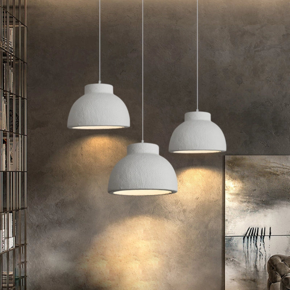 Plafonnier dôme 15 ou 23 pouces avec abat-jour en polystyrène blanc pour salle à manger, îlot de cuisine, chambre à coucher, cordon réglable, culot E26, mini moderne
