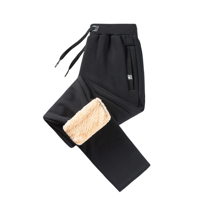 Thermal Fleece-Lined Joggers with Zippered Pockets – Winter Sweatpants for Men