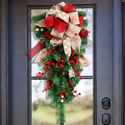 Haven Christmas Wreath - Durable Plastic, Weather-Resistant for Front Door Outdoor Use