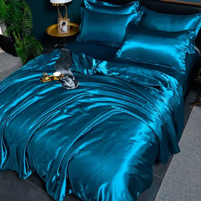 Satin Duvet Cover Set with Pillowcases Smooth Silky Bedding Full Queen King for Bedroom Decor Soft Luxury Comforter Cover Machine Washable