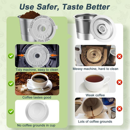 Stainless Steel Refillable Coffee Pod for Ground Coffee, Tea & Cocoa – Reusable Filter Capsule with 0.4 oz Capacity for Daily Brewing