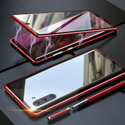 Coque de téléphone magnétique en verre trempé pour Samsung Galaxy avec protection double face et fermeture autobloquante