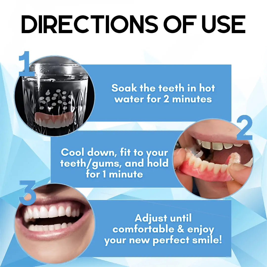 Removable Cosmetic Teeth Veneers for Adults – Instant Smile Enhancer with Silicone Liner, Reusable Snap-On Dental Cover for Natural Look