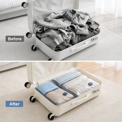 Sacs de compression gain de place avec pompe à air électrique – Lot de 12 pour le voyage, le rangement dans les placards et les vêtements saisonniers