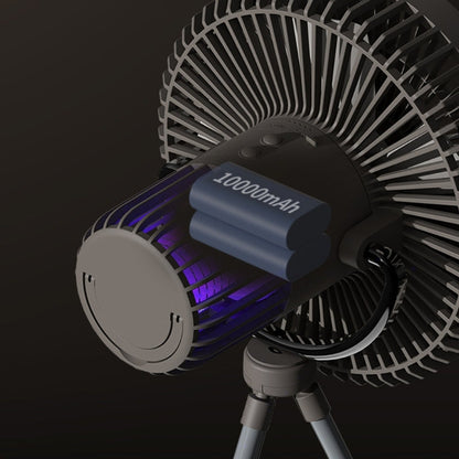 Lumière d'ambiance extérieure | Ventilateur portable avec éclairage LED et batterie rechargeable | Idéal pour les nuits d'été en camping
