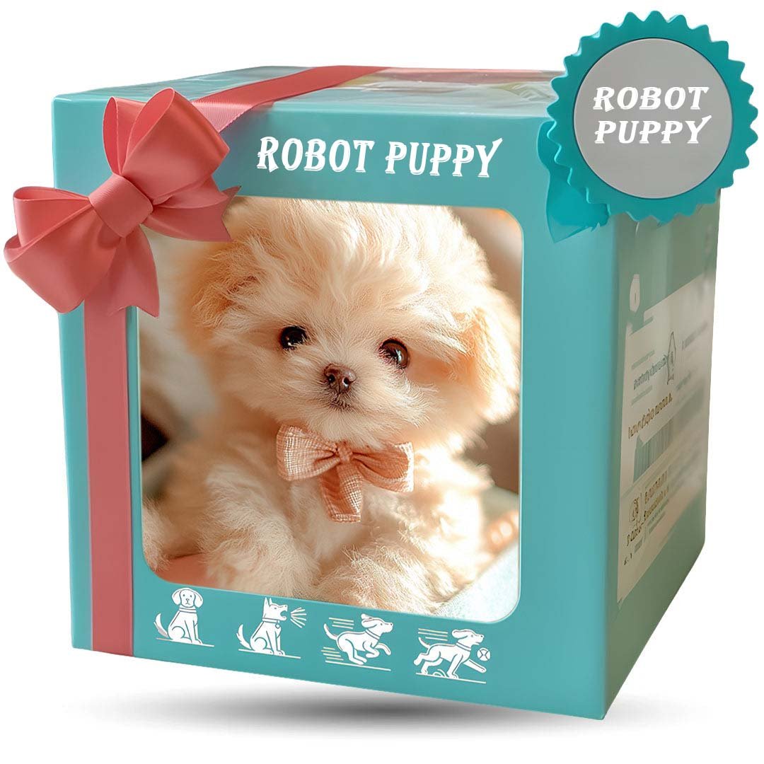 Touch-Activated Robotic Stuffed Animal Puppy Toy Responds to Petting Moves Head and Tail Battery Powered Companion for Kids Elderly Dementia