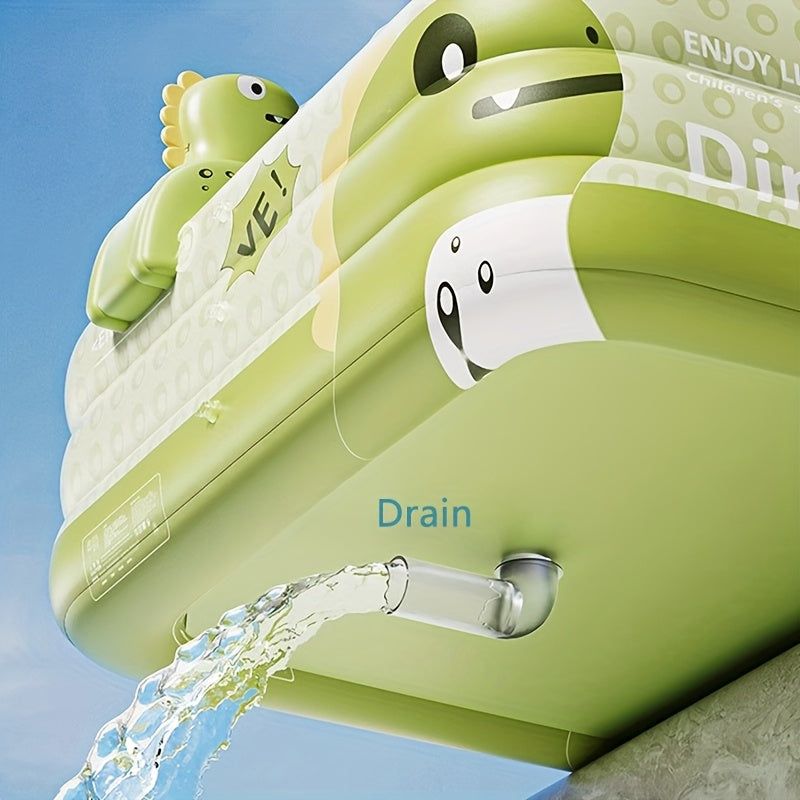 Inflatable Kiddie Pool with Dinosaur Theme for Backyard Water Play – Durable PVC Construction Family-Size Wading Pool