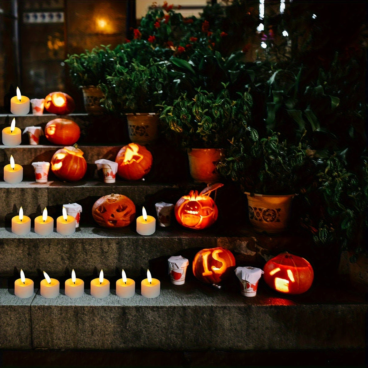 Flickering LED Flameless Tea Lights with Remote Control & Auto-Off Timer for Home Decor