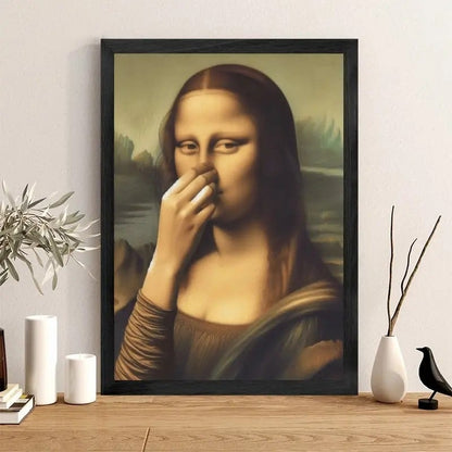 Funny Renaissance Bathroom Canvas Wall Art – Moisture-Resistant Stretched Print for Powder Room & Toilet Decor