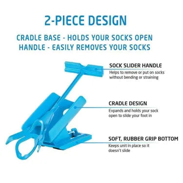 Compression Sock Helper Tool with Handles – Easy Dressing Aid for Putting On & Taking Off Socks – Portable Sock Assist Device for Seniors, M