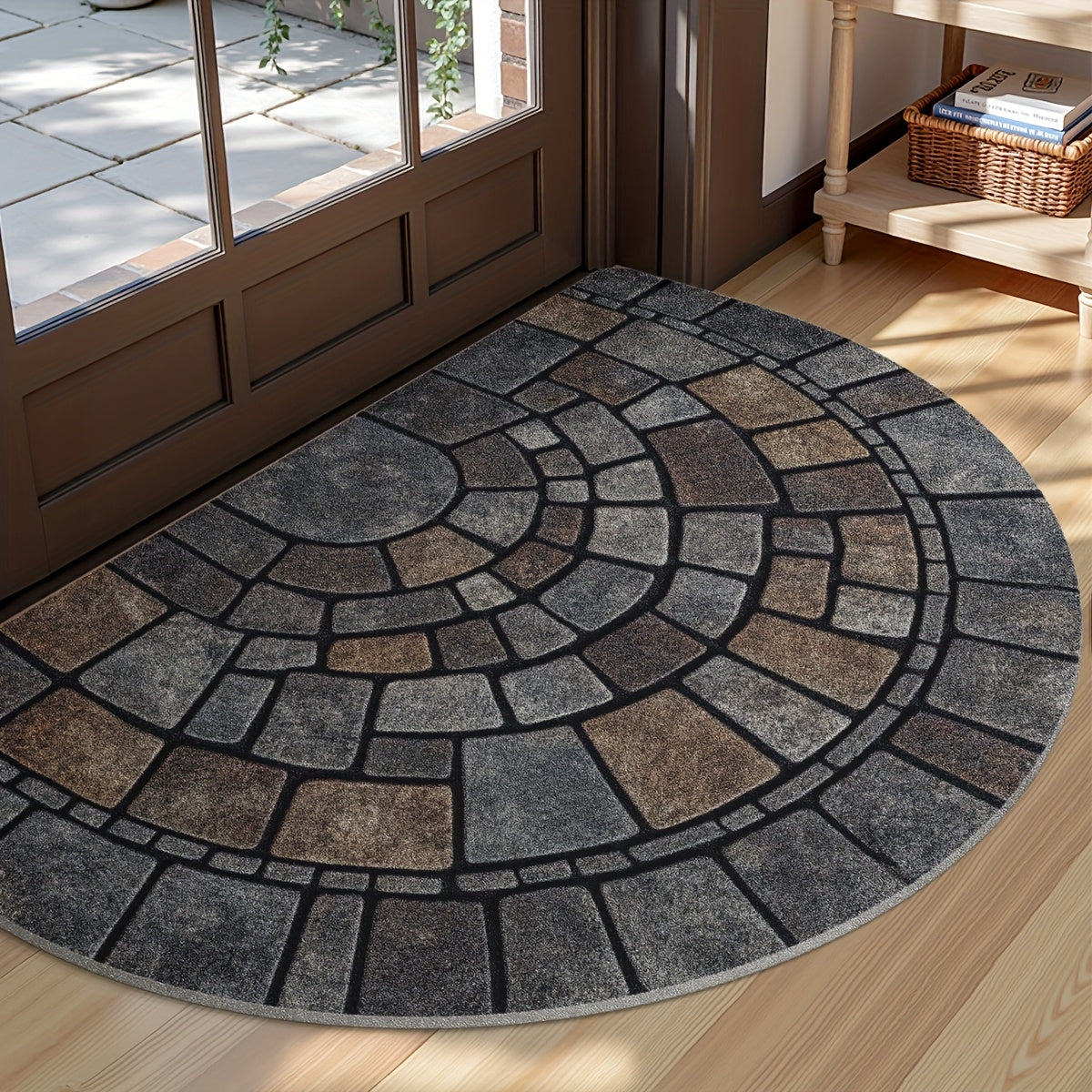 Haven Mosaic Door Mat - Non-Slip Polyester, Indoor Outdoor Use