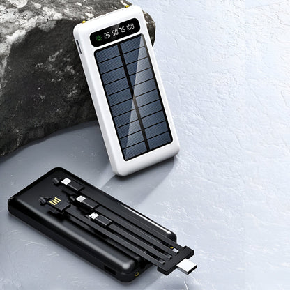 20000mAh Portable Solar Charger with Dual Charging Ports & LED Battery Display for Camping & Travel