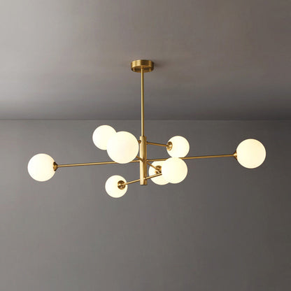 Multi-Globe Hanging Fixture with Adjustable Height for Dining Room & Living Room – Metal Frame with Glass Orbs – G9 LED Bulbs Included – 24
