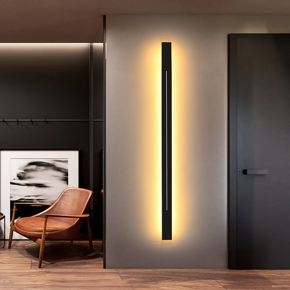 Linear Wall Sconce – LED Modern Metal Accent Light for Living Room Bedroom Hallway Entryway – Dimmable Option Available – Rectangular