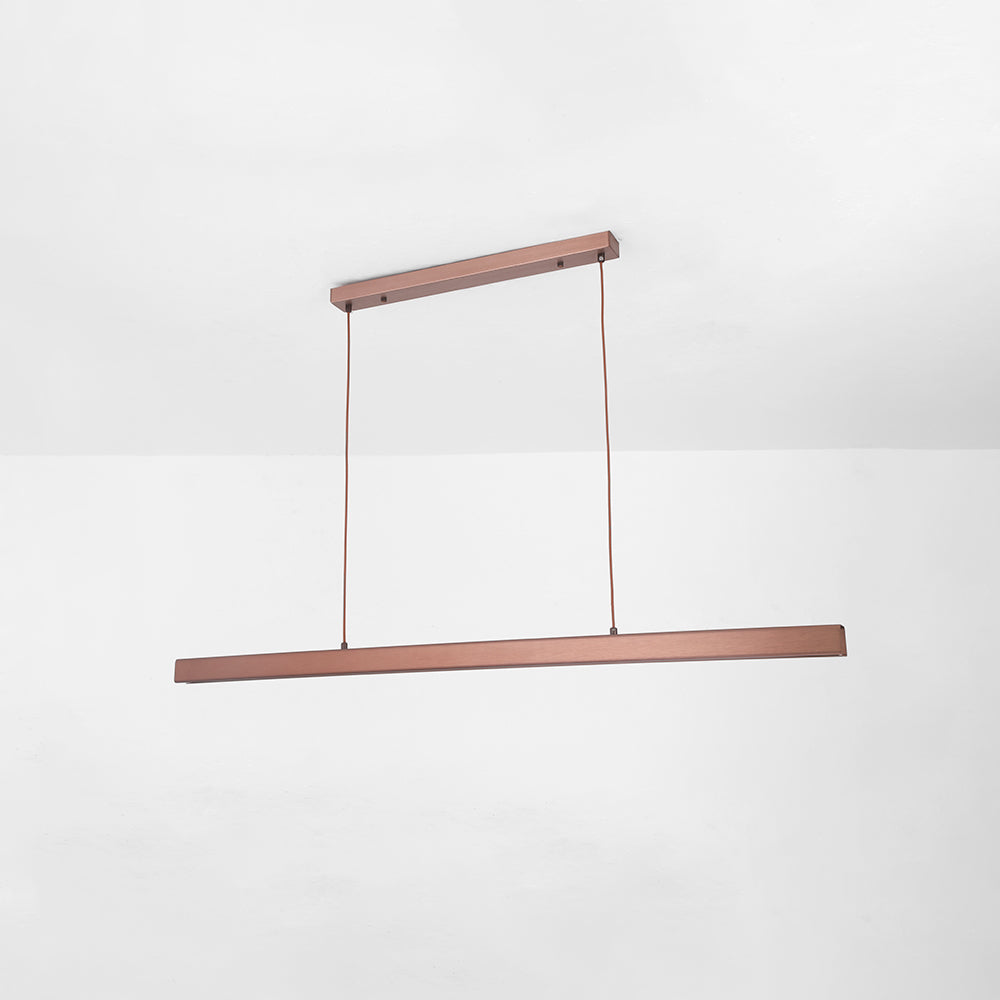 Linear LED Ceiling Light 59 in Metal Acrylic Fixture for Kitchen Island & Dining Room Adjustable Hanging Lamp Modern Black Brown