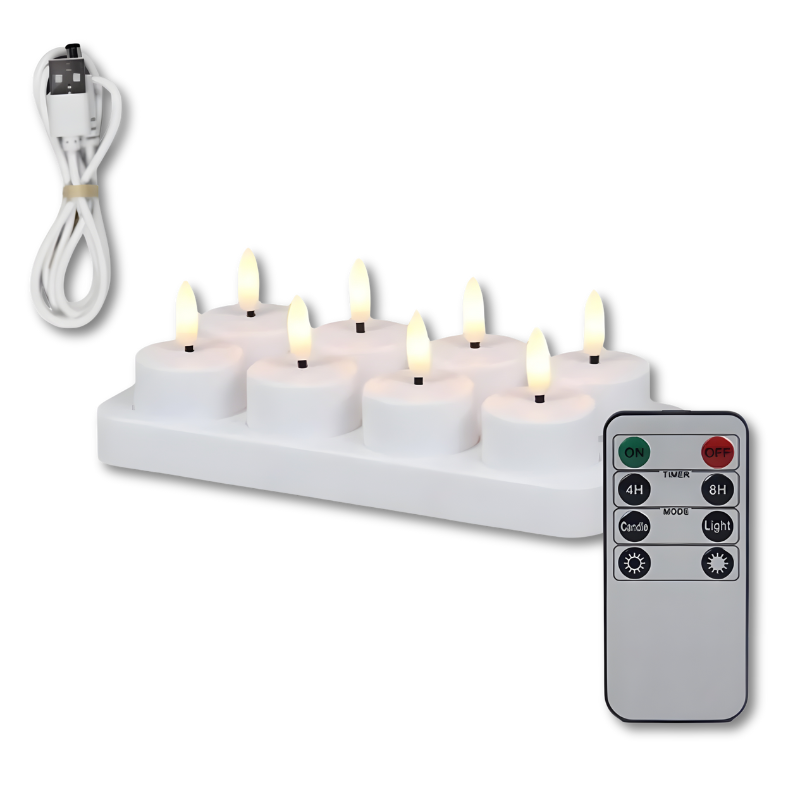 Rechargeable Flameless LED Candles with Remote Control and Timer for Home Ambiance Decor