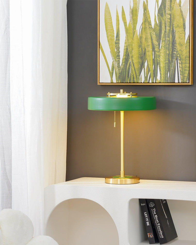 Adjustable Desk Light with Counterweight 10W LED Brass Finish Midcentury Modern Pull Chain Switch for Nightstand Office Home