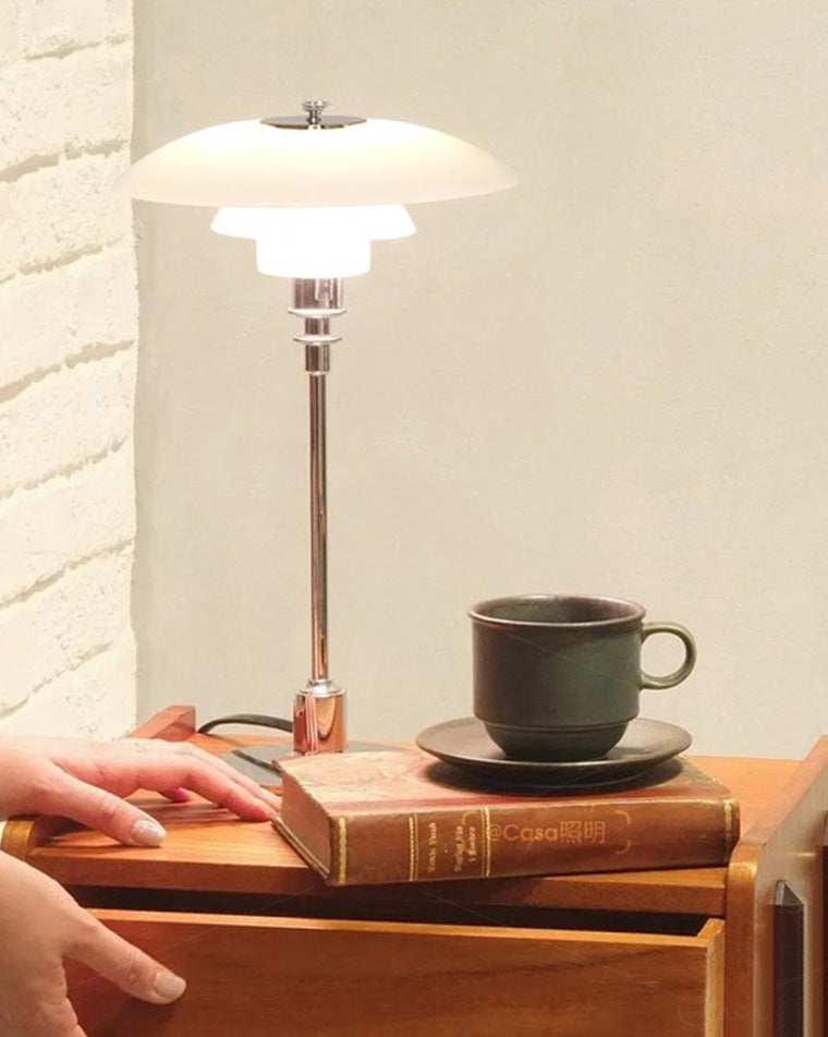 Glass Desk Lamp with Adjustable Light Temperature 19 inches Tall for Home Office Bedside Reading Study Room Work Surface Illumination Nights